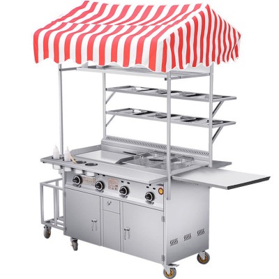 Mobile Trailer Cart For Fast Food Hot Dog Trolley Cart